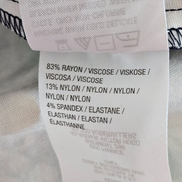 Logo By Lori Goldstein Blazer XL Baroque Print Ponte Knit Navy Gold - Picture 8 of 13